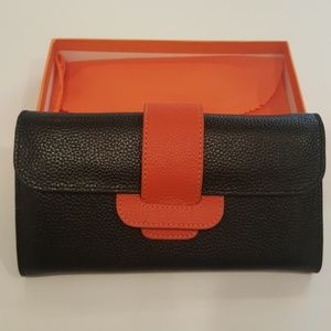 Color Block Leather Wallet